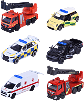 Majorette - Rescue Premium Cars 1/64th Scale Die-Cast Vehicle Replica (Display of 12)