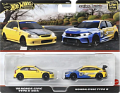 Hot Wheels - '99 Honda Civic Type R (EK9) & Honda Civic Type R Spoon Hot Wheels Premium Car Culture 1/64th Scale Die-Cast Vehicle Replica 2-Pack