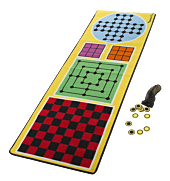 Melissa and Doug - 4-in-1 Game Rug with Wooden Pieces 