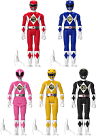 Mighty Morphin' Power Rangers - 2023 SDCC Exclusive ReAction 3.75" Action Figure Bundle (Set of 5)