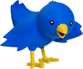 Twitter - Ollie The Twitterriffic Blue Bird 4 Vinyl Iconfactory