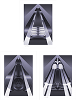 Batman - Batmobile (Set of 3) 24” x 18” Fine Art Prints by Fabled Creative