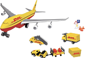 Dickie Toys - DHL Airport Playset Vehicle Replica