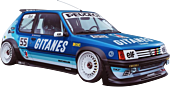 Solido Cars - Peugeot 205 GTI Blackfish G Tribute (1990) 1/18th Scale Die-Cast Vehicle Replica