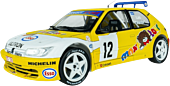 Solido Cars - 1997 Peugeot 306 #12 Rally 1/18th Scale Die-Cast Vehicle Replica