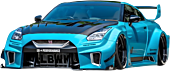 Solido Cars - Nissan GT-R (R35) Liberty Walk Silhouette Body Kit Blue Metallic (2025) 1/18th Scale Die-Cast Vehicle Replica