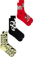 Misfits - Misfits x Stance Crew Socks 3-Pack Box Set with 2-Pack Enamel Pins (One Size)