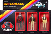 Aliens - USCSS Nostromo Crew Set #3 The Alien with Attack Action, Dallas, & Lambert ReAction 3.75" Action Figure 3-Pack