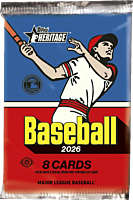 MLB Baseball - 2026 Topps Heritage Baseball Trading Cards Hobby Pack (8 Cards)