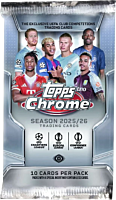 Soccer - 2025/26 Topps Chrome UEFA Club Competitions Soccer Trading Cards Hobby Jumbo Pack (10 Cards)