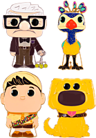 Up - Dug, Carl, Russell & Kevin 4” Pop! Enamel Pin Bundle (Set of 4)