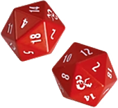 Ultra Pro - Dungeons & Dragons Heavy Metal Red & White D20 Dice 2-Pack