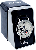 Mickey Mouse - Mickey Mouse Black Faux Leather Band Watch (One Size)
