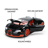 Hyper-Spec | 2011 Bugatti Veyron (Black/Orange) 1/24th Scale Die